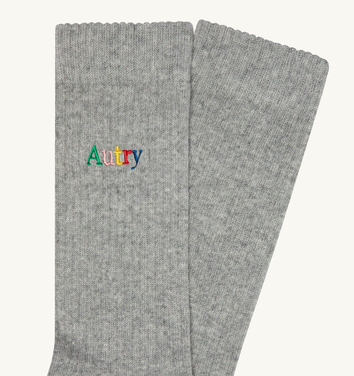 AUTRY RIBBED SOCKS WITH MULTICOLOR EMBROIDERED LOGO UNISEX