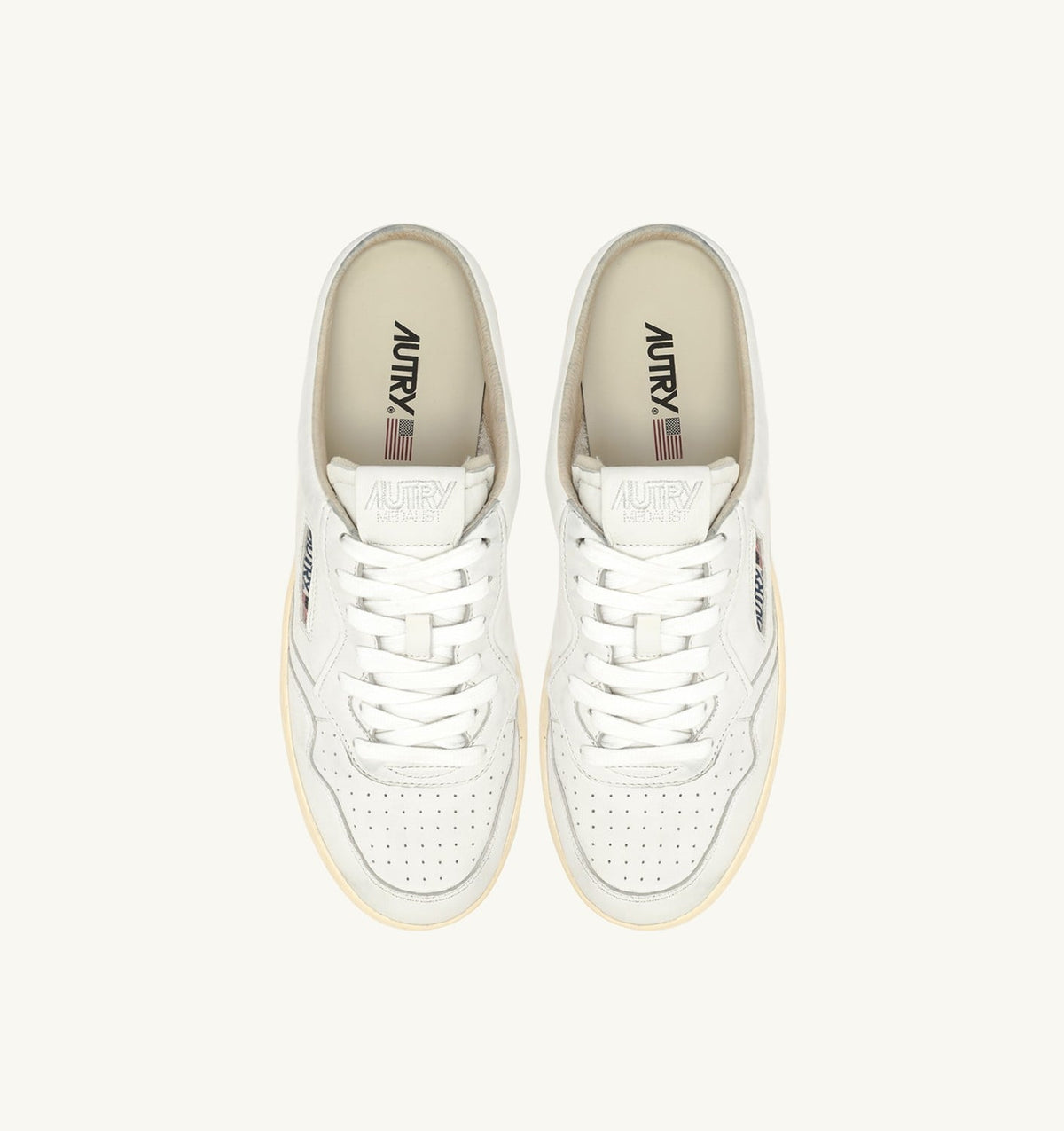 AUTRY MEDALIST MULE SNEAKERS IN NAPA LEATHER COLOR WHITE