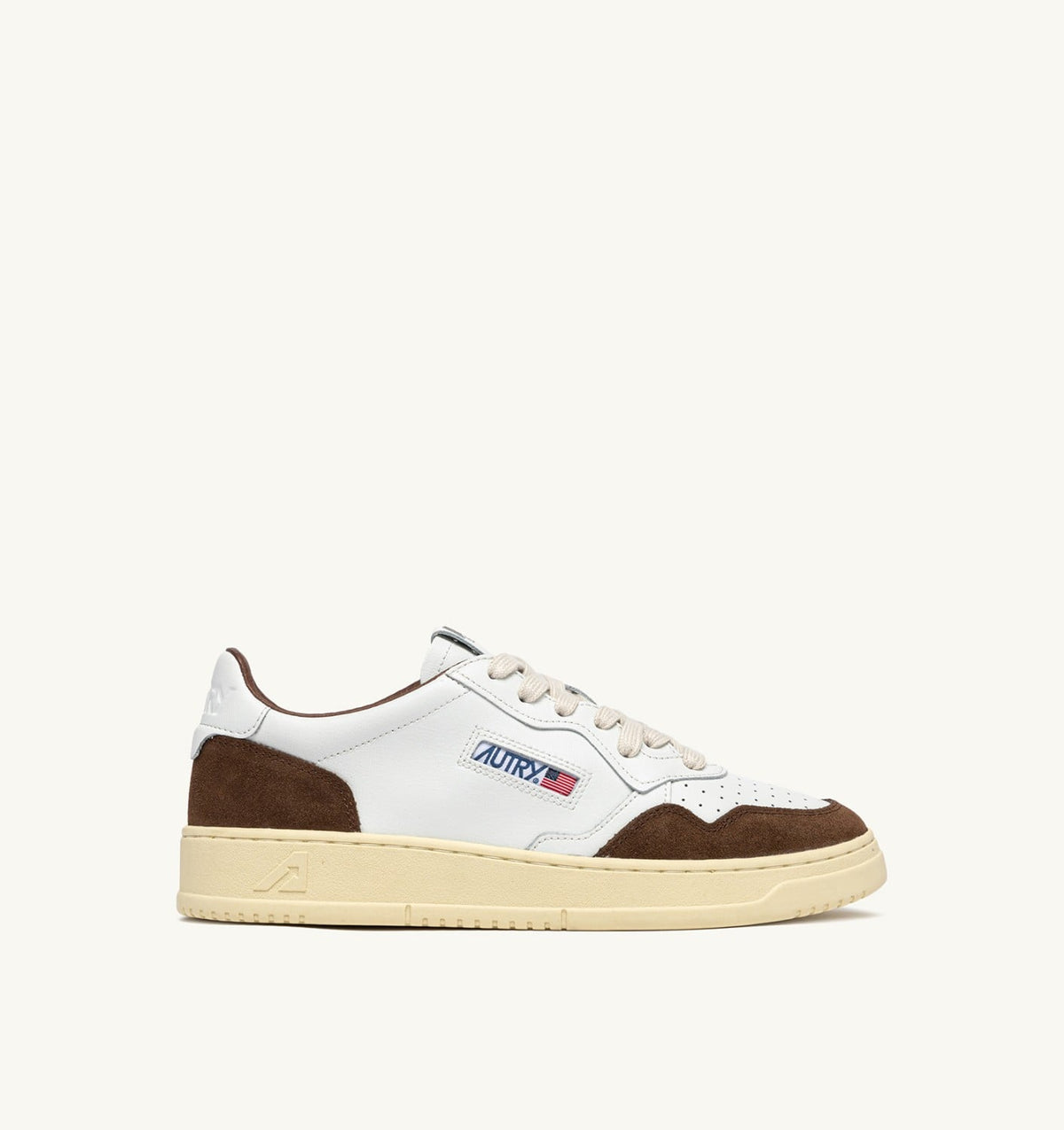 AUTRY MEDALIST LOW SNEAKERS IN WHITE LEATHER AND TUNDRA SUEDE