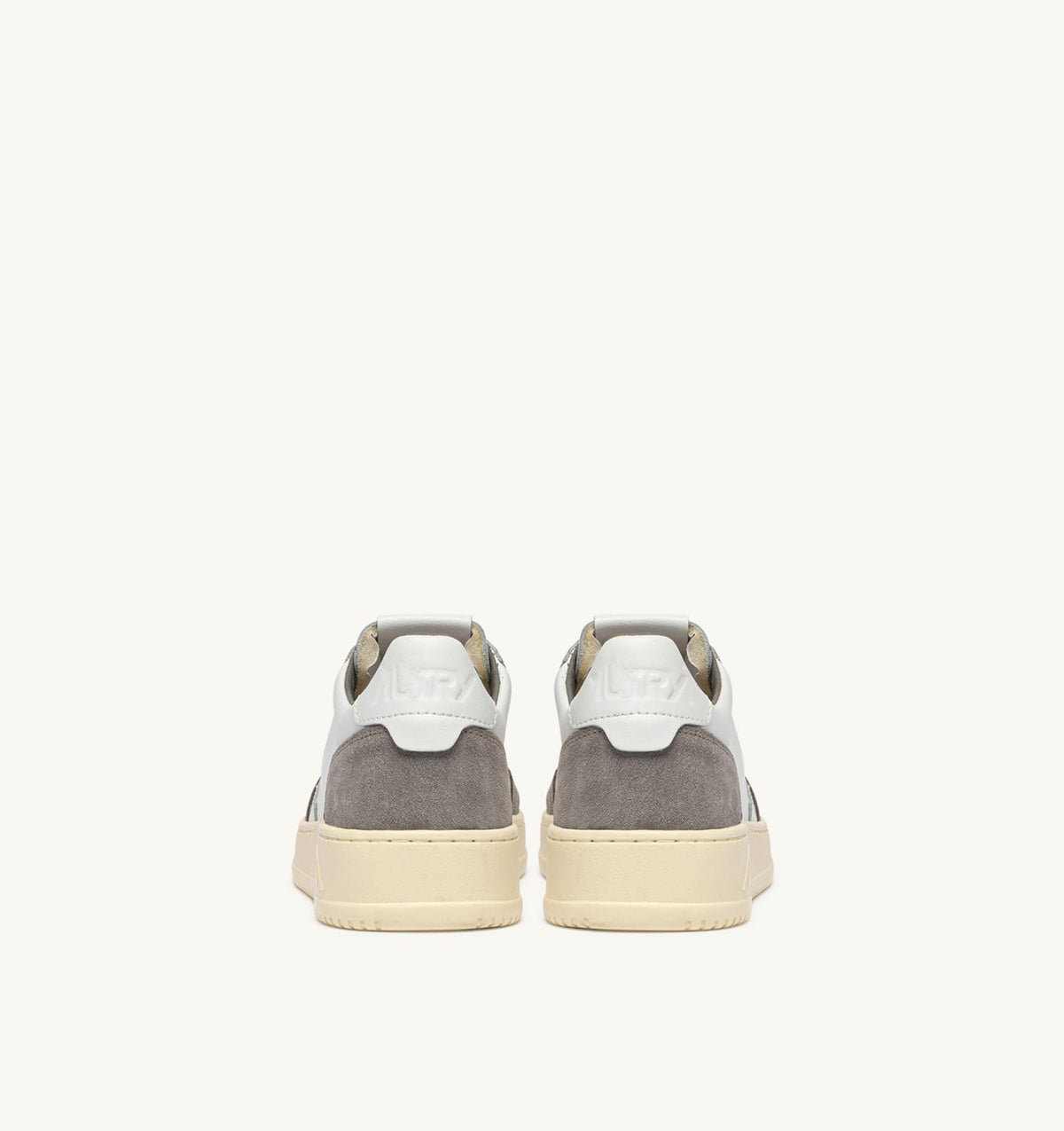 AUTRY MEDALIST LOW SNEAKERS IN WHITE LEATHER AND CEMENT SUEDE