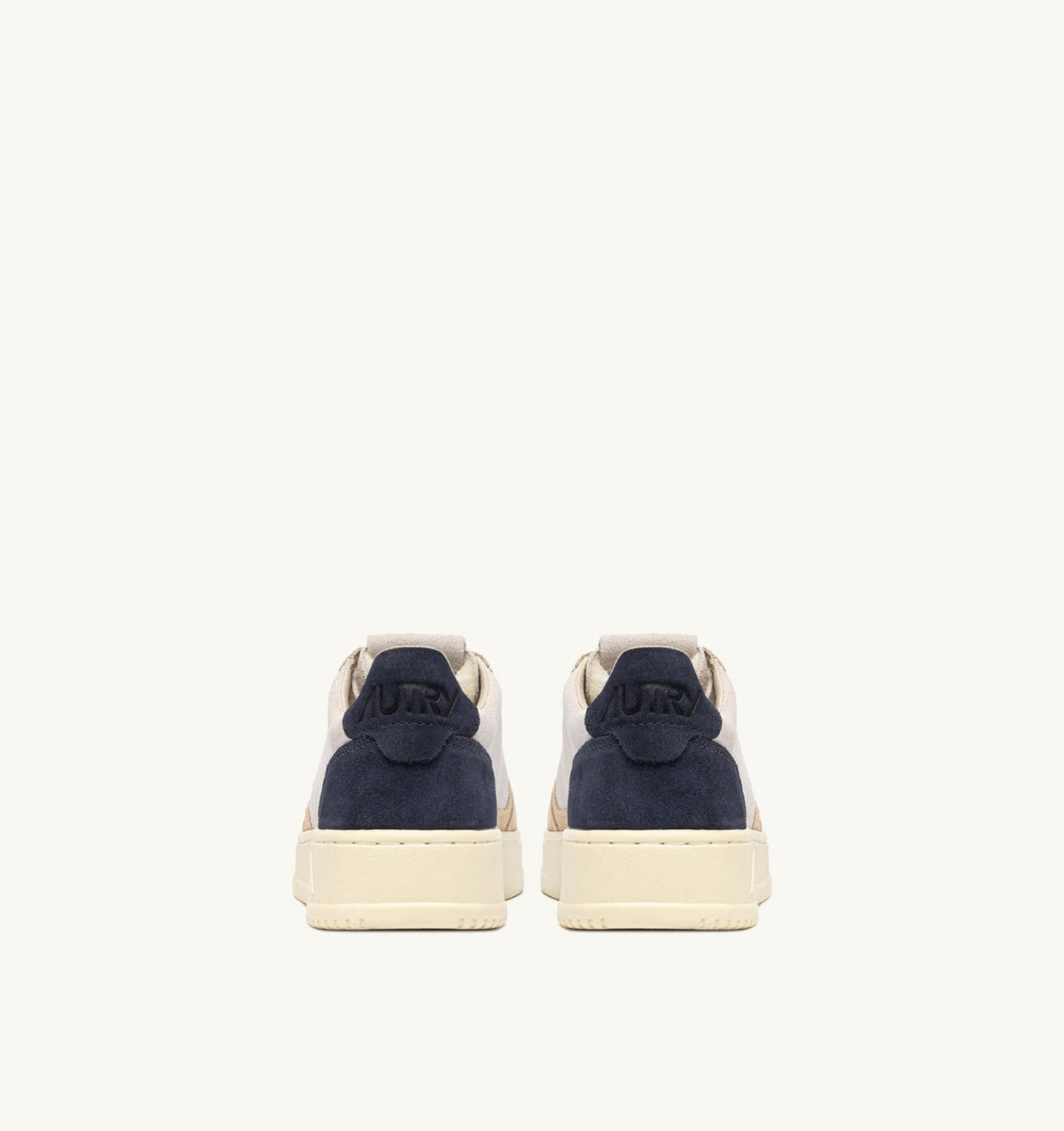 AUTRY MEDALIST LOW TRICOLOR SNEAKERS IN SUEDE COLOR WHITE SAND AND BLUE SPACE