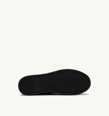 AUTRY MEDALIST LOW SUPER VINTAGE SNEAKERS IN BLACK LEATHER AND DRAGON MESH