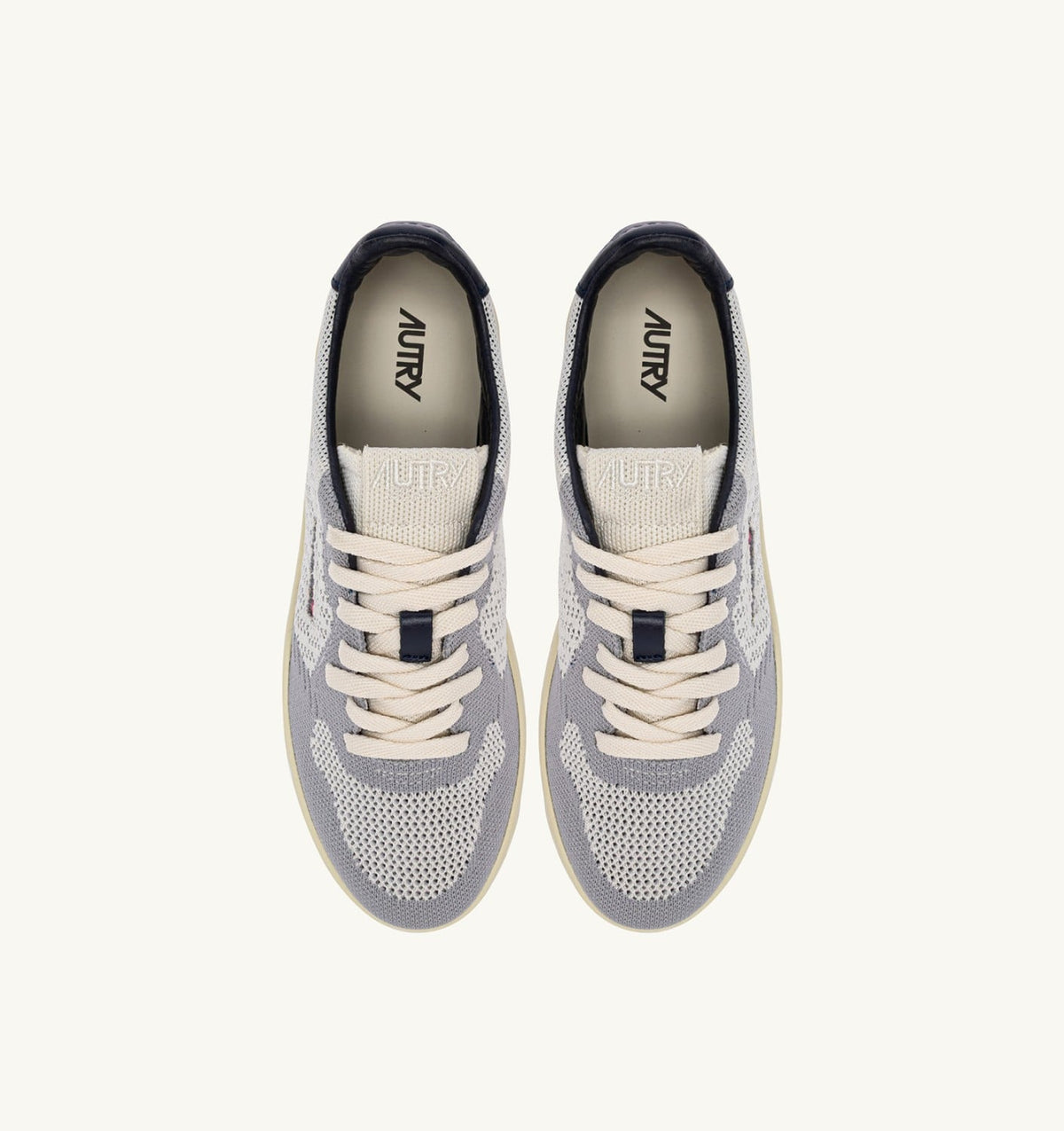 AUTRY MEDALIST EASEKNIT LOW SNEAKERS IN IVORY WHITE SPACE AND LOFT KNIT