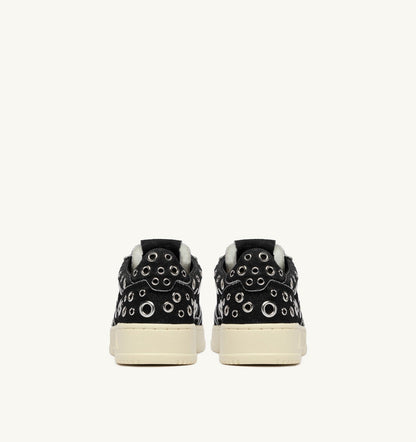 AUTRY MEDALIST LOW SNEAKERS IN BLACK SUEDE WITH STUDS