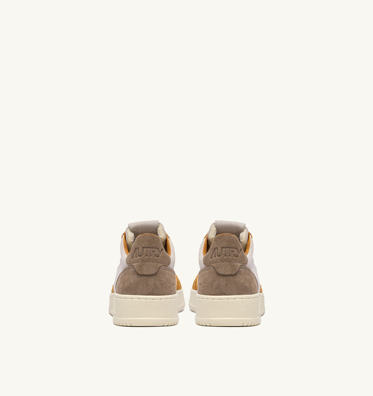 AUTRY MEDALIST LOW TRICOLOR SNEAKERS IN SUEDE COLOR ANTELOPE WHITE AND BROWN MUSCAT