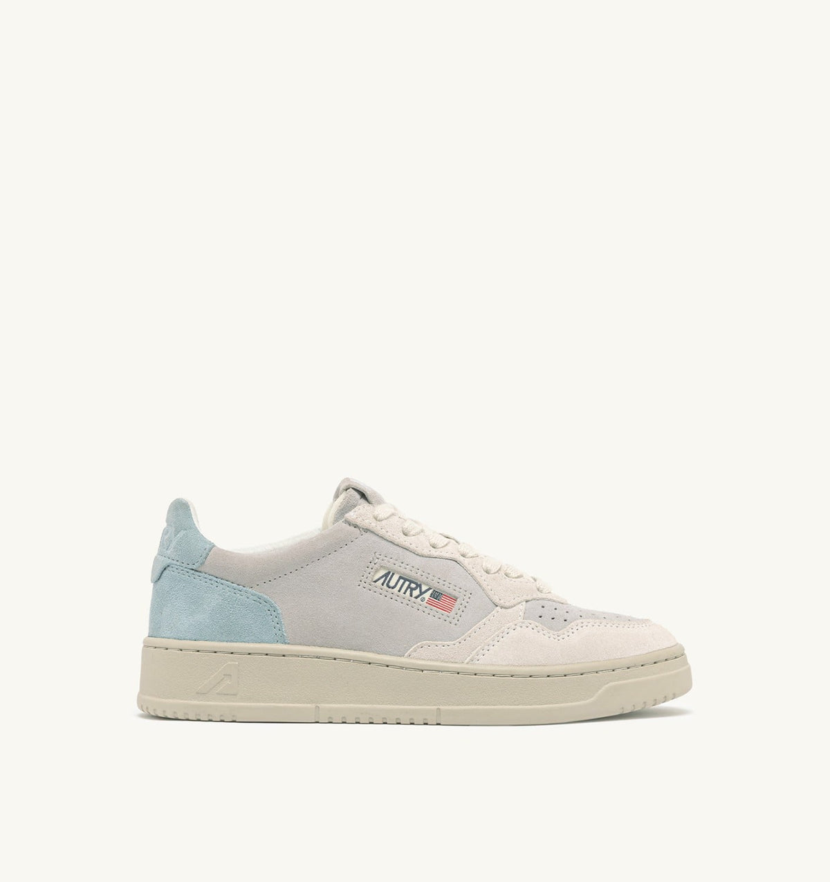 AUTRY MEDALIST LOW TRICOLOR SNEAKERS IN SUEDE COLOR WHITE SKY AND LOFT