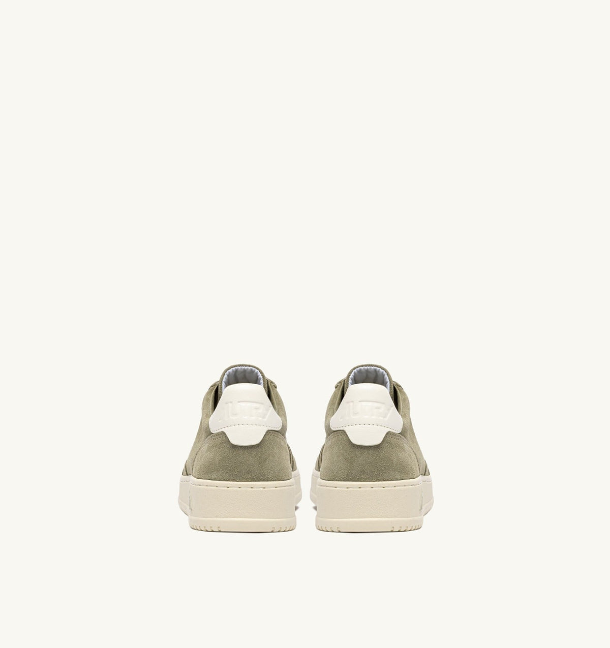 AUTRY MEDALIST LOW SNEAKERS IN GRAY GREEN AND WHITE SUEDE
