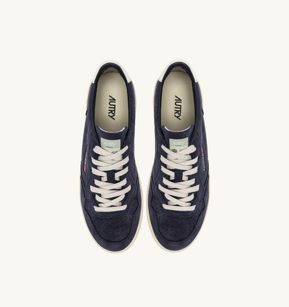 AUTRY MEDALIST LOW SNEAKERS IN SPACE AND WHITE SUEDE