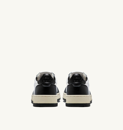 AUTRY MEDALIST LOW BICOLOR SNEAKERS IN WHITE AND BLACK LEATHER