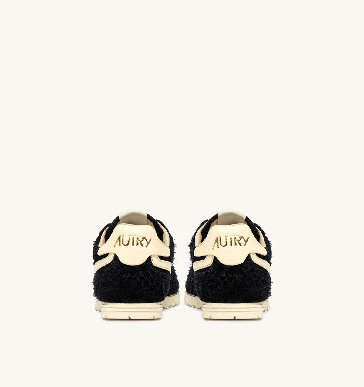 AUTRY WINDSPIN SNEAKERS IN BLACK AND RUTABAGA SUEDE AND LEATHER