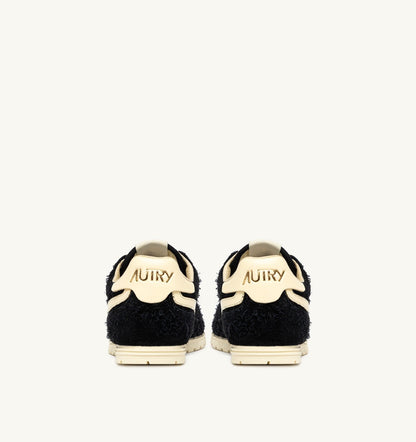 AUTRY WINDSPIN SNEAKERS IN BLACK AND RUTABAGA SUEDE AND LEATHER