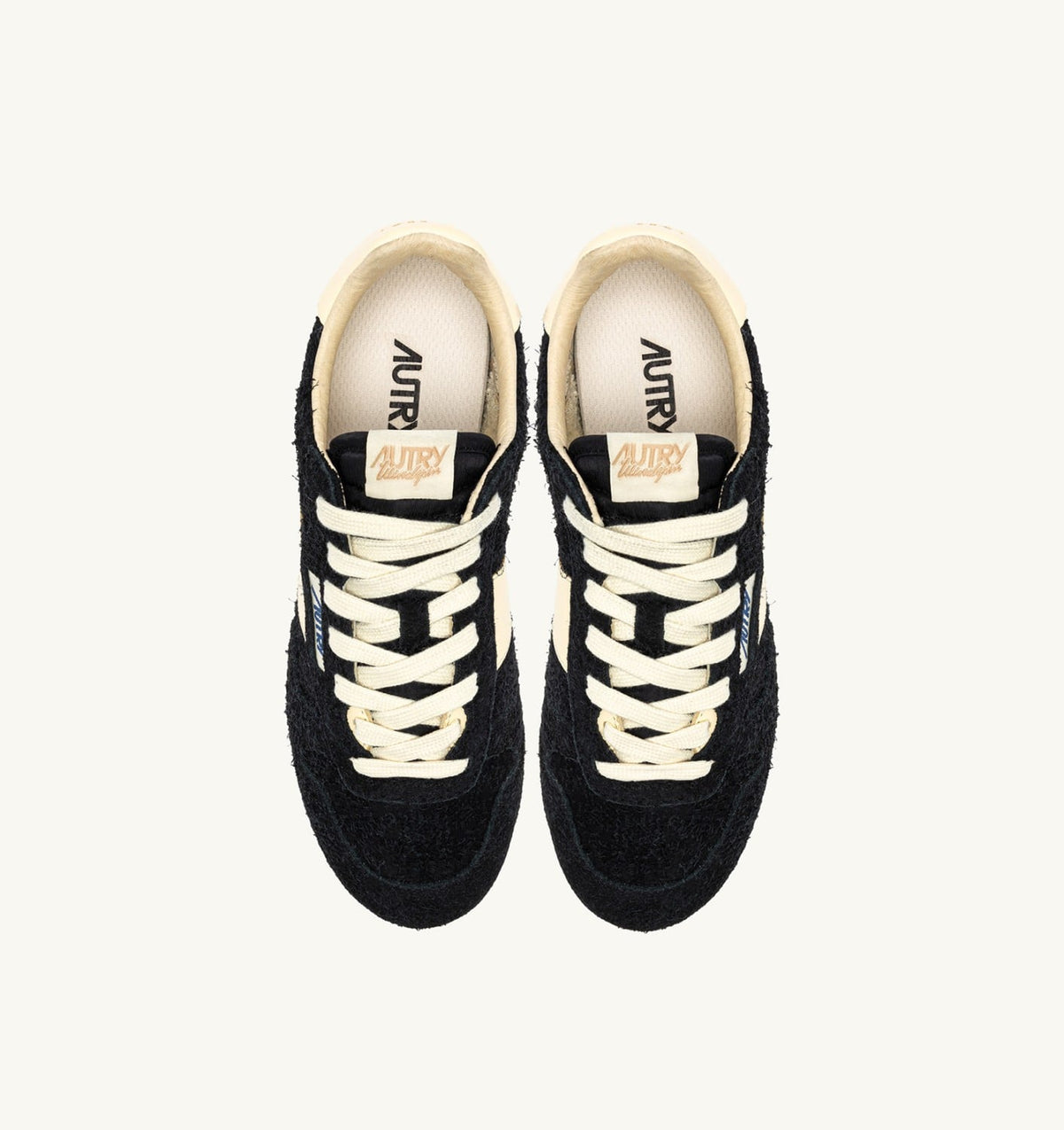 AUTRY WINDSPIN SNEAKERS IN BLACK AND RUTABAGA SUEDE AND LEATHER