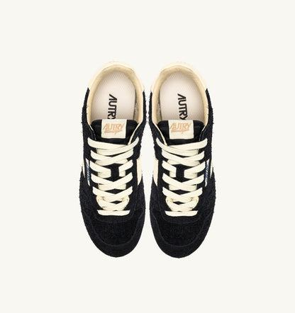 AUTRY WINDSPIN SNEAKERS IN BLACK AND RUTABAGA SUEDE AND LEATHER