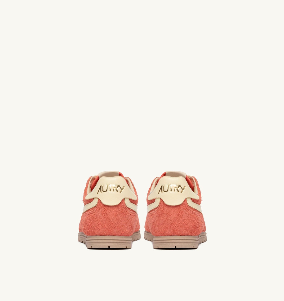 AUTRY WINDSPIN SNEAKERS IN BLUSH AND RUTABAGA SUEDE AND LEATHER