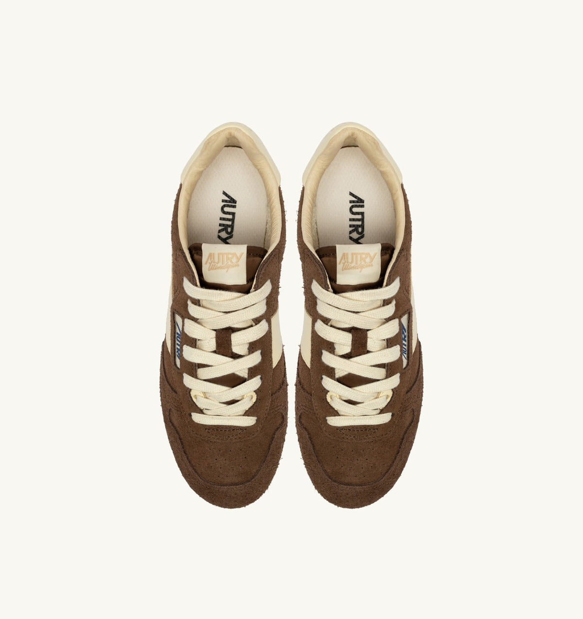 AUTRY WINDSPIN SNEAKERS IN TUNDRA AND RUTABAGA SUEDE AND LEATHER
