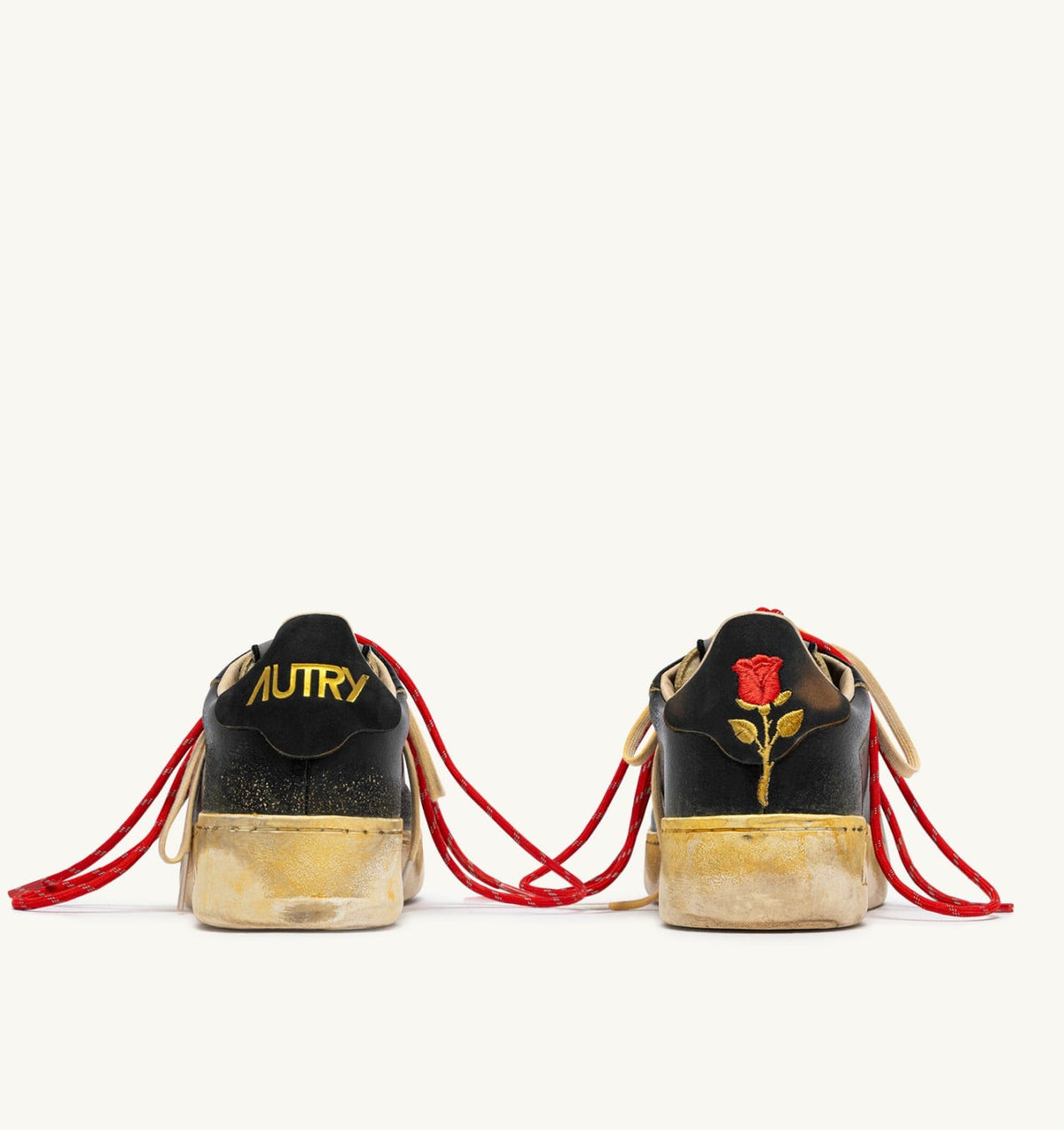AUTRY DALLAS LOW SUPER VINTAGE SNEAKERS IN BLACK LEATHER