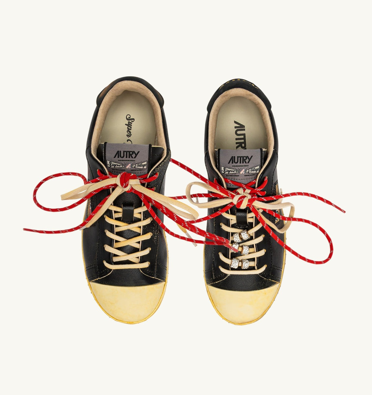 AUTRY DALLAS LOW SUPER VINTAGE SNEAKERS IN BLACK LEATHER