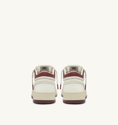 AUTRY MED-WAY SNEAKERS IN LEATHER COLOR MARSHMALLOW AND SYRAH