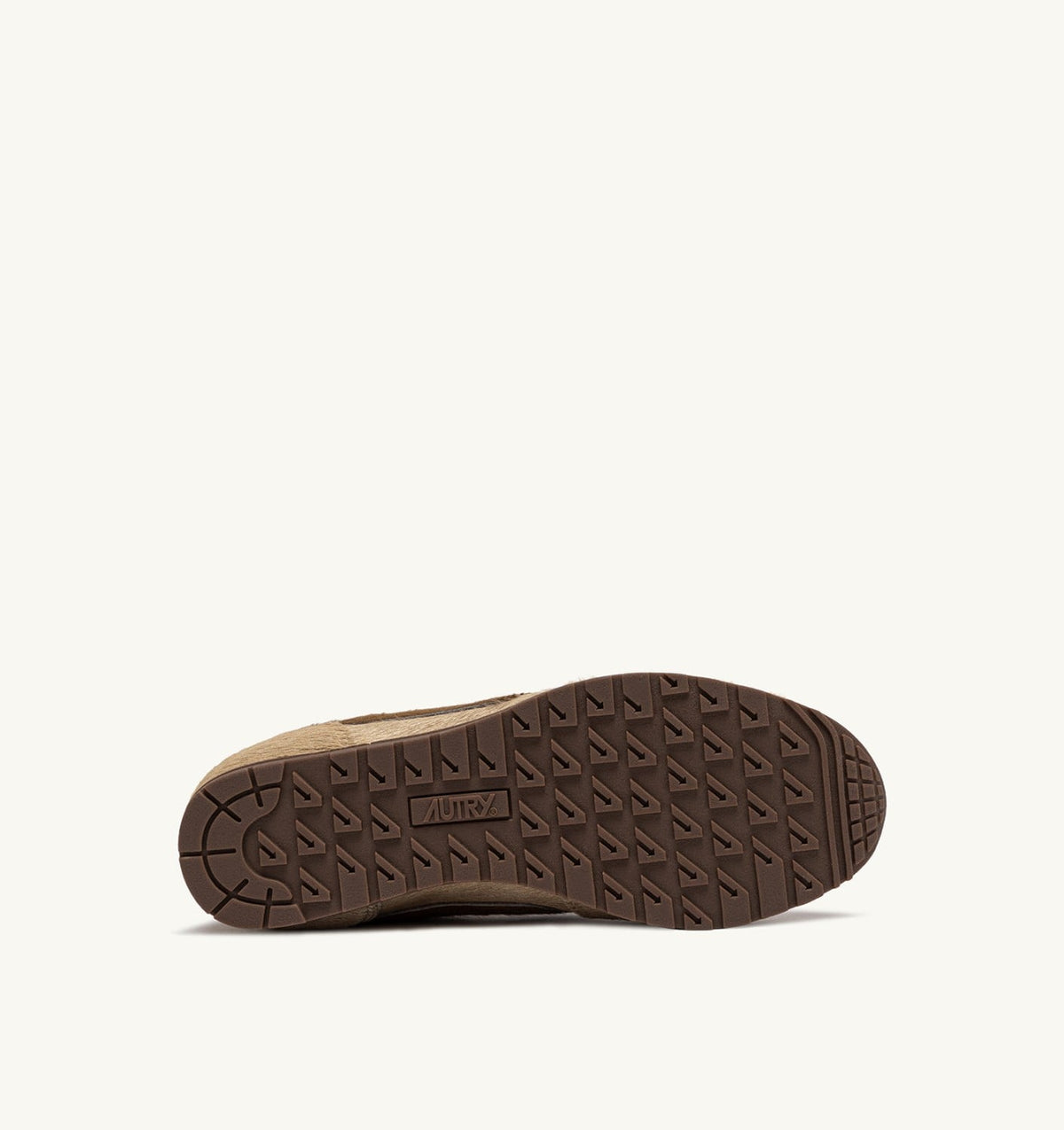 AUTRY WINDSPIN SNEAKERS IN BEIGE AND BROWN PONY HAIR EFFECT