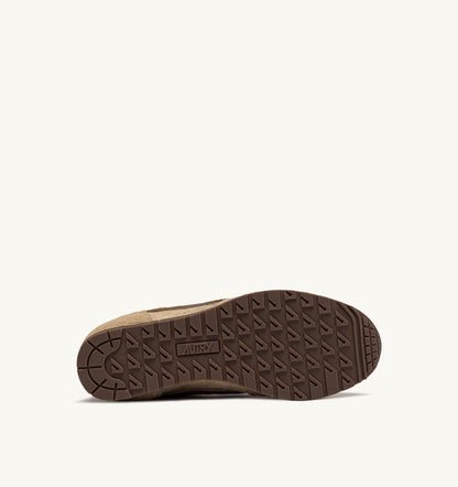 AUTRY WINDSPIN SNEAKERS IN BEIGE AND BROWN PONY HAIR EFFECT