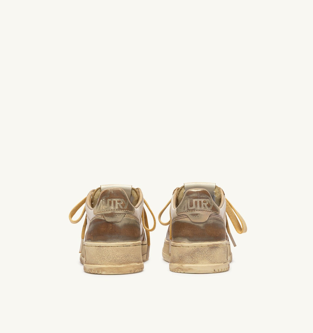 AUTRY MEDALIST LOW SUPER VINTAGE SNEAKERS IN SILVER AND PLATINUM LEATHER
