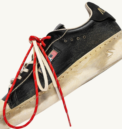 AUTRY DALLAS LOW SUPER VINTAGE SNEAKERS IN BLACK LEATHER