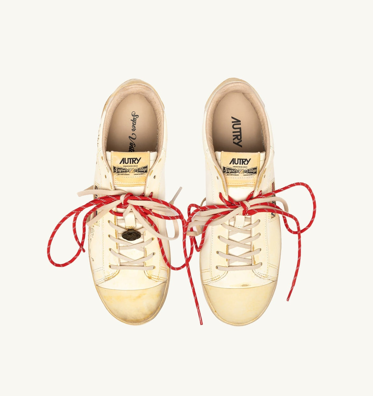 AUTRY DALLAS LOW SUPER VINTAGE SNEAKERS IN MARSHMALLOW LEATHER
