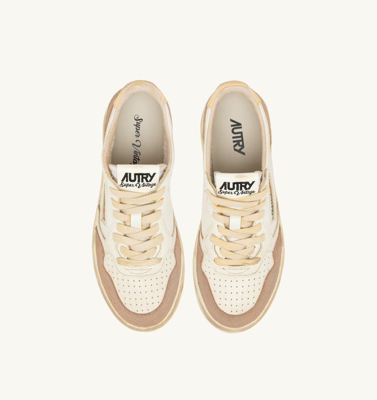 AUTRY MEDALIST LOW SUPER VINTAGE SNEAKERS IN WHITE AND PHARD LEATHER AND SUEDE