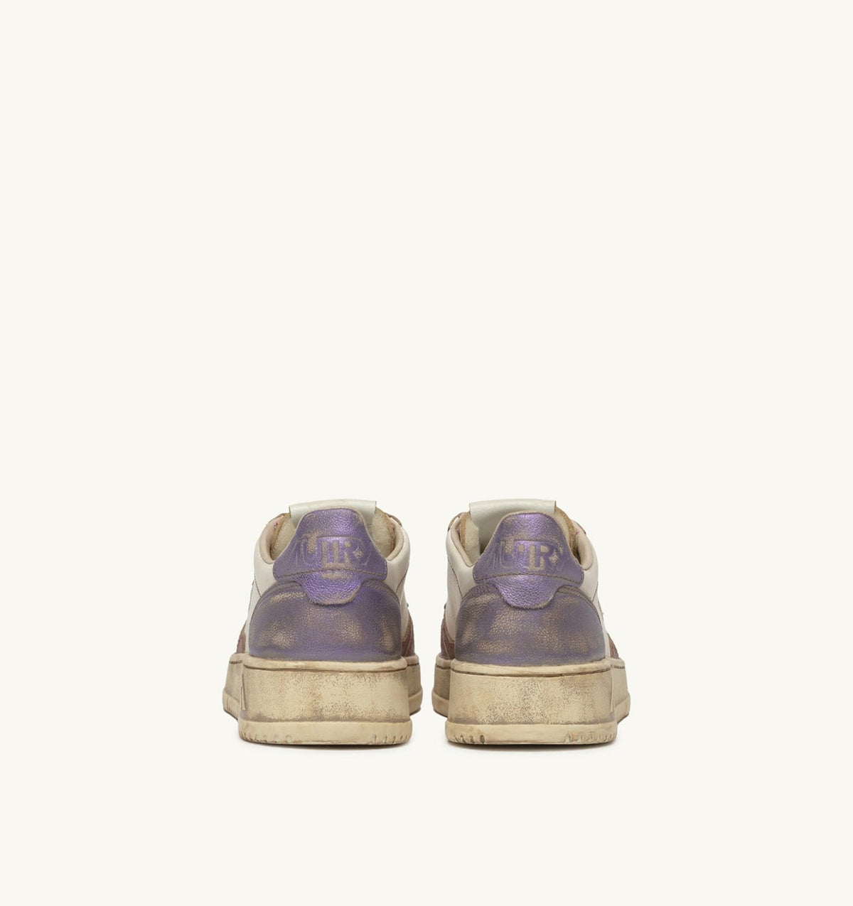 AUTRY MEDALIST LOW SNEAKERS SUPER VINTAGE IN WHITE FUCHSIA AND VIOLET LEATHER