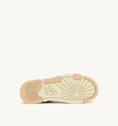 AUTRY SNEAKERS CLC LOW IN WHITE SAND AND DEWBERRY LEATHER AND SUEDE