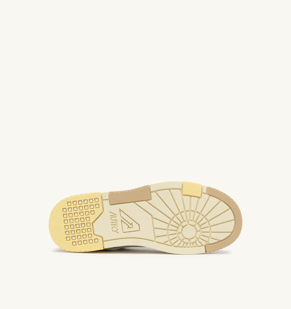 AUTRY SNEAKERS CLC LOW IN WHITE BOULDER AND LEMON MERINGUE LEATHER AND SUEDE