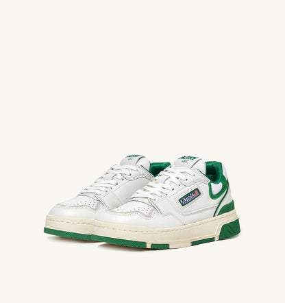 AUTRY CLC LOW SNEAKERS IN WHITE LEATHER AND AMAZON SUEDE