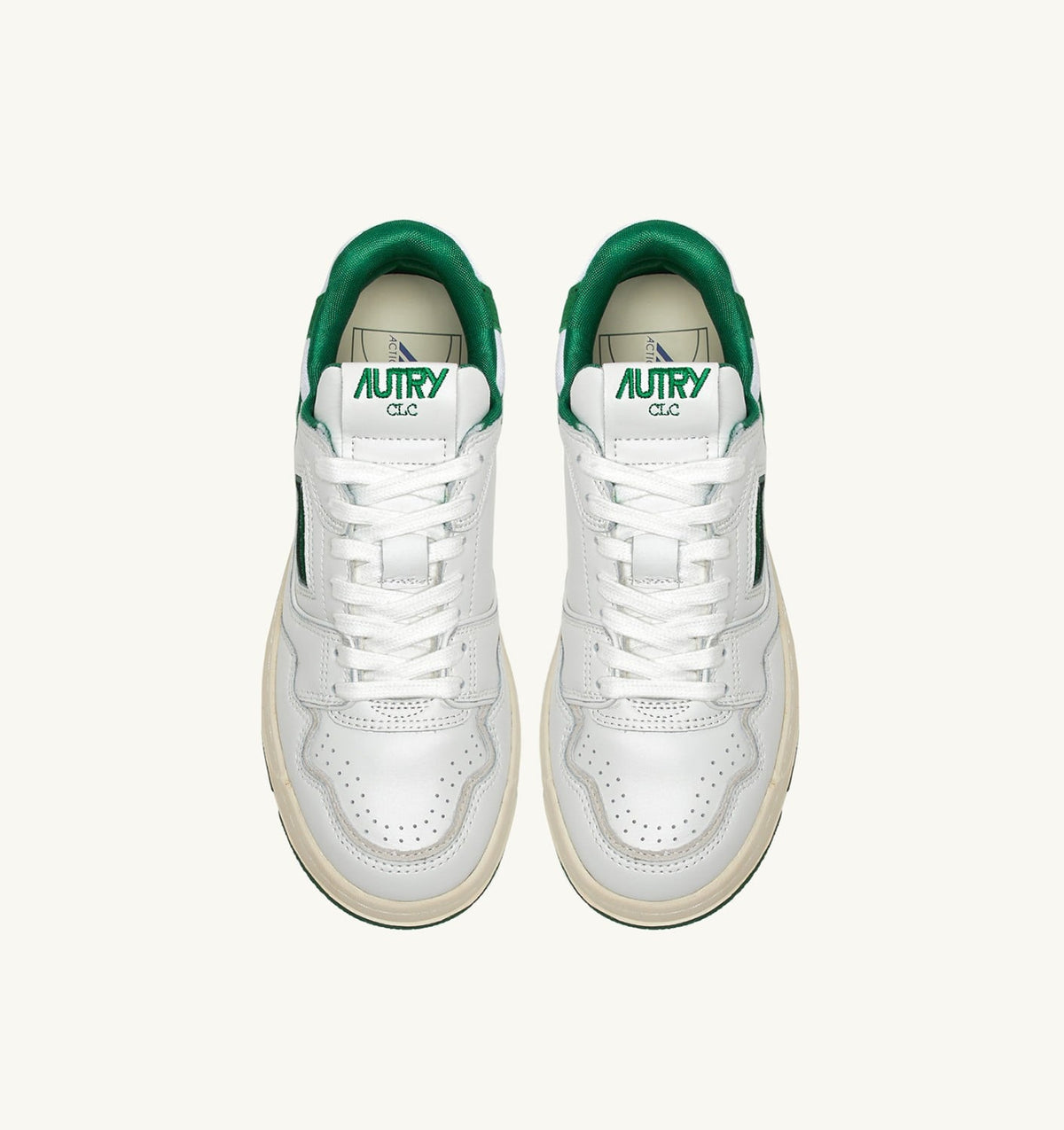 AUTRY CLC LOW SNEAKERS IN WHITE LEATHER AND AMAZON SUEDE