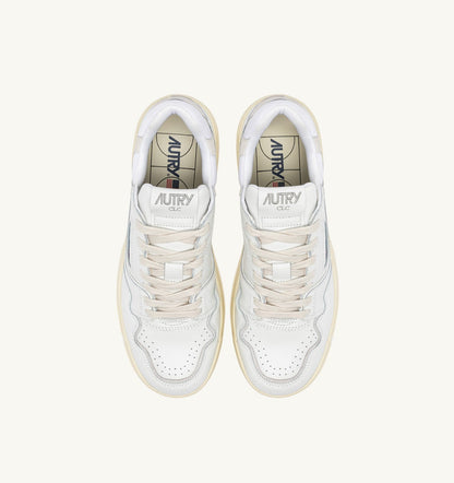AUTRY CLC LOW SNEAKERS IN WHITE LEATHER AND SUEDE