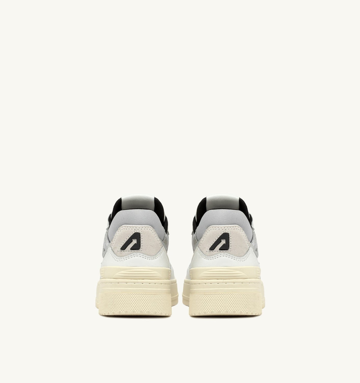 AUTRY CLC LOW SNEAKERS IN WHITE LEATHER AND SILVER SUEDE