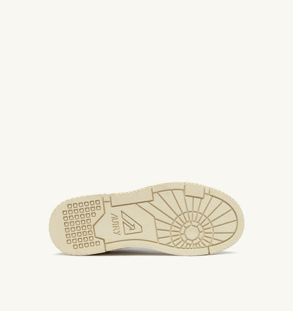 AUTRY CLC LOW SNEAKERS IN WHITE LEATHER AND SILVER SUEDE