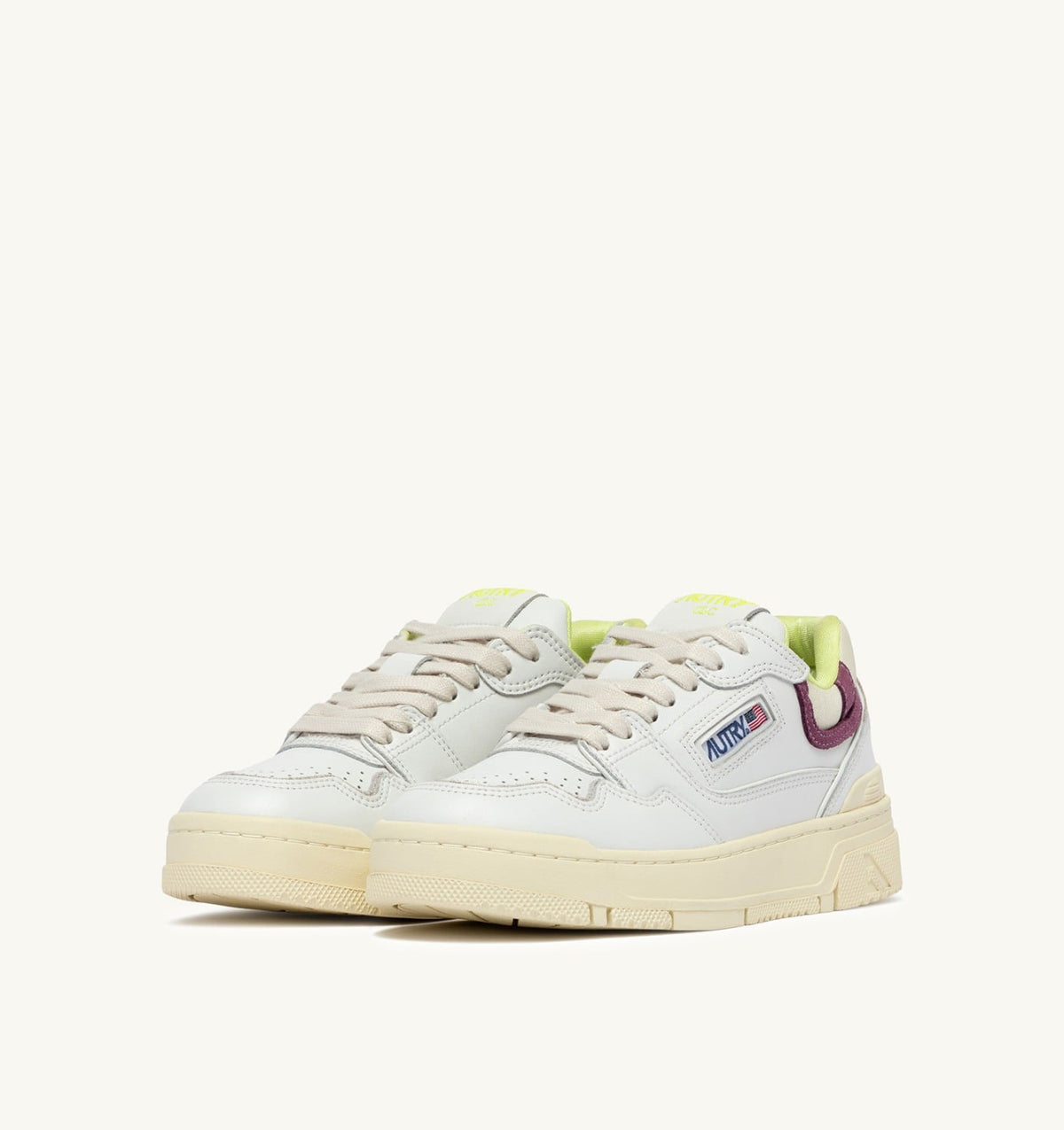 AUTRY SNEAKERS CLC LOW IN WHITE AND FIRENZE LEATHER
