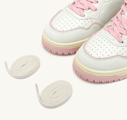 AUTRY GOLF LOW SNEAKERS IN WHITE AND CORAL BLUSH LEATHER
