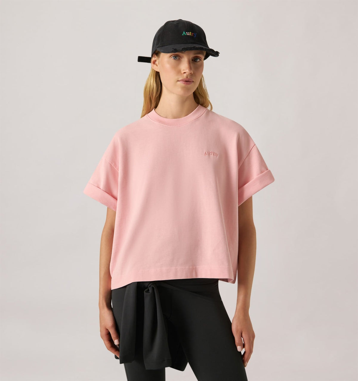 AUTRY BOXY T-SHIRT WITH TONAL LOGO FOR WOMAN