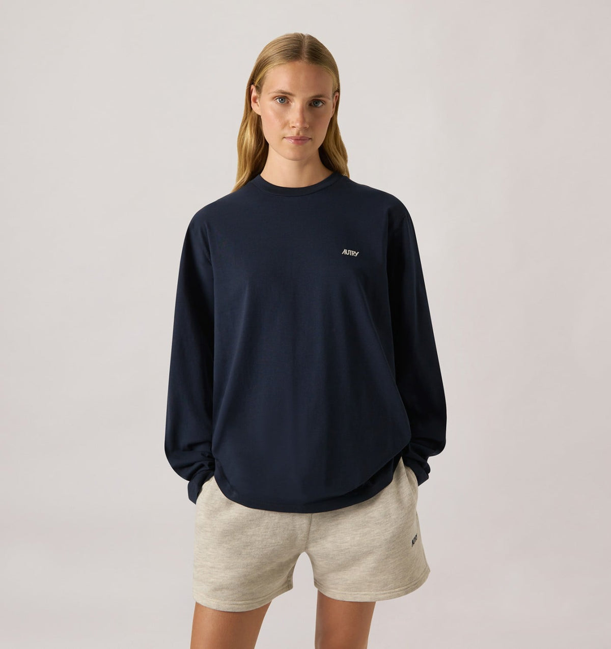 AUTRY LONG-SLEEVE EMBROIDERED LOGO TEE UNISEX