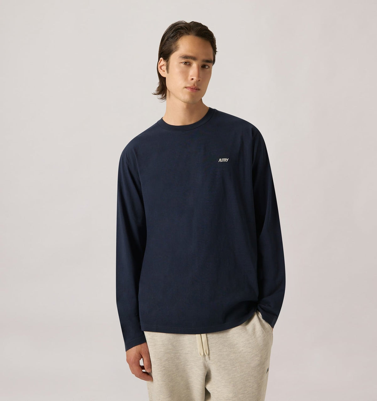 AUTRY LONG-SLEEVE EMBROIDERED LOGO TEE UNISEX