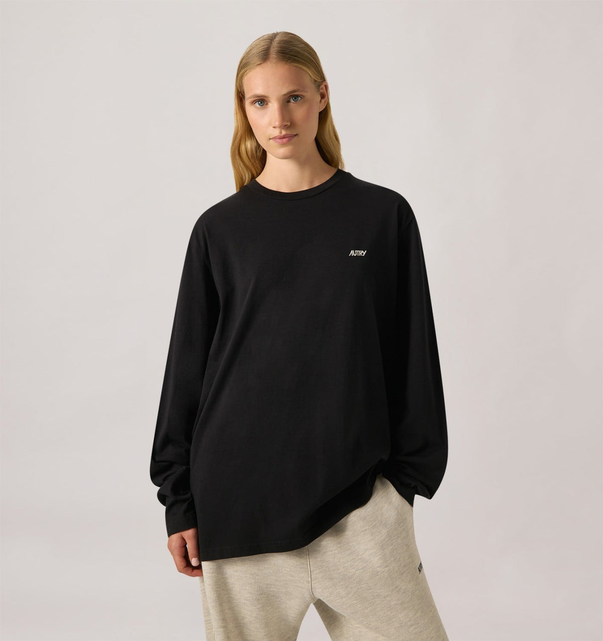 AUTRY LONG-SLEEVE T-SHIRT WITH EMBROIDERED LOGO UNISEX