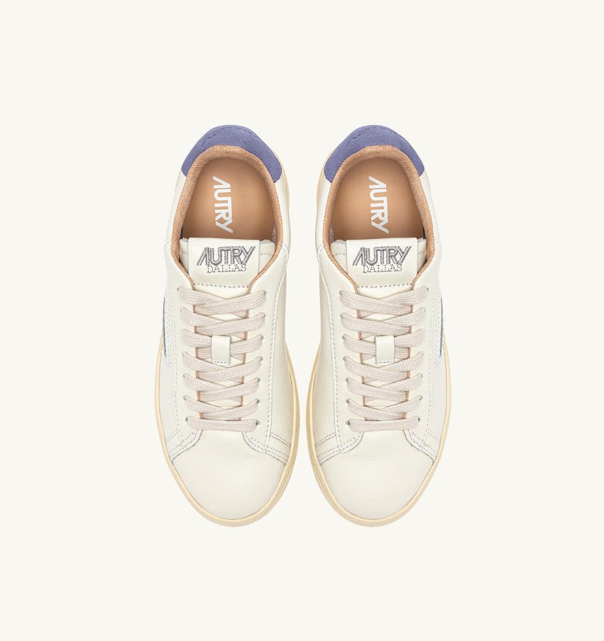 AUTRY DALLAS LOW SNEAKERS IN MARSHMALLOW AND TEMPEST LEATHER