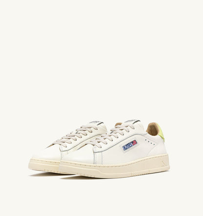 AUTRY DALLAS LOW SNEAKERS IN DAIQUIRI GREEN AND MARSHMALLOW LEATHER