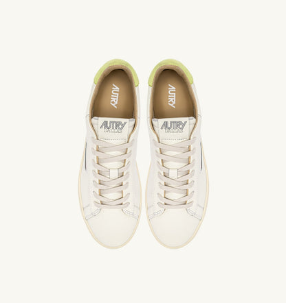 AUTRY DALLAS LOW SNEAKERS IN DAIQUIRI GREEN AND MARSHMALLOW LEATHER