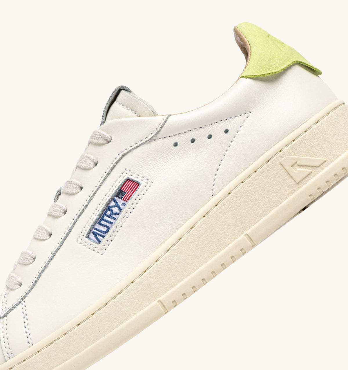 AUTRY DALLAS LOW SNEAKERS IN DAIQUIRI GREEN AND MARSHMALLOW LEATHER