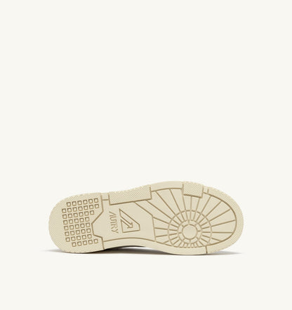 AUTRY CLC LOW SNEAKERS IN WHITE LEATHER WITH SNAKE DIAMOND PRINT