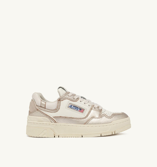 AUTRY CLC LOW SNEAKERS IN PLATINUM LEATHER AND SUEDE
