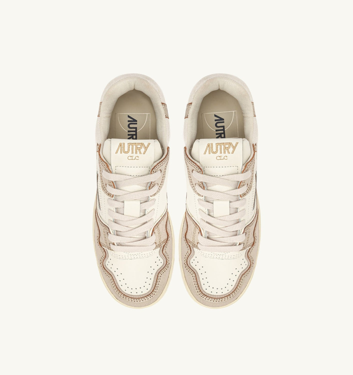 AUTRY CLC LOW SNEAKERS IN PLATINUM LEATHER AND SUEDE