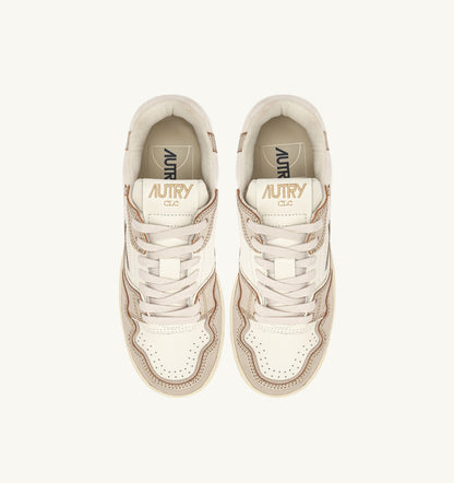 AUTRY CLC LOW SNEAKERS IN PLATINUM LEATHER AND SUEDE